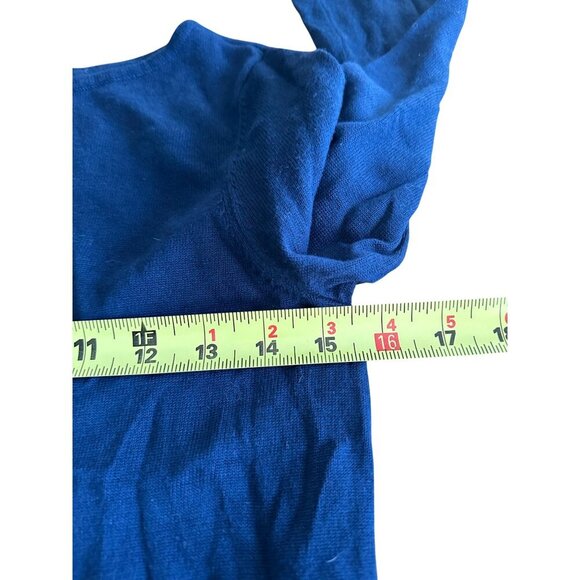 Chicos 3/4 Sleeve Lace Hem Navy Top Size 00 Layering Piece Office Thermal - Picture 8 of 12